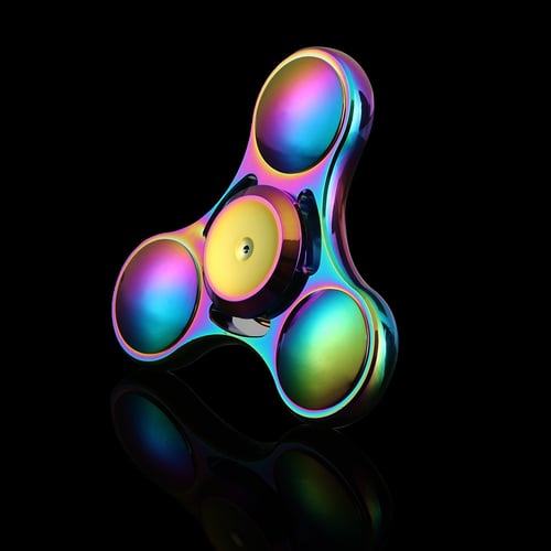 Rainbow Colors Titanium Alloy EDC Hand Fidget Spinner High Speed Focus Toy Gift 