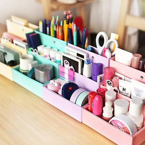 Paper Board Storage Box Desk Decor Stationery Makeup Cosmetic Case Organizer Diy S Reviews Zoodmall Paper Board Storage Box Desk Decor, Decorative Cardboard Desk Organizer