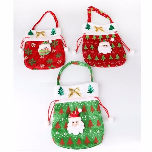 Home Decor Elk Handbags Candy Bags Christmas Stockings Storage Treat Pocket 
