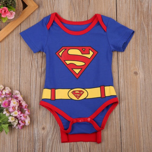 Newborn Baby Boys Girls Superman Romper Bodysuit Jumpsuit Outfit Costume Clothes