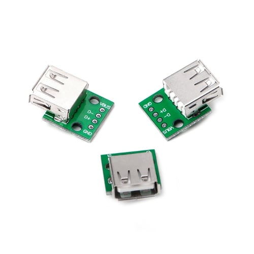 10 Pcs Female USB 2.0 Socket to DIP 4P Adapter Connector 2.54mm Welded PCB Board 