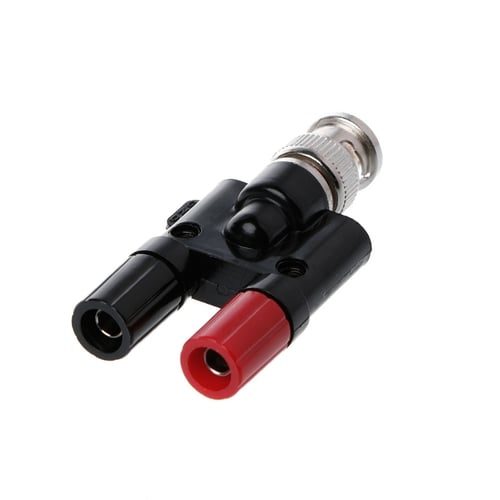 2PCS BNC Male and Female Stackable to Dual 4mm Binding Post Banana Plug Adapter 