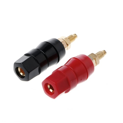 2pcs Binding Post 4mm Banana Plug Speaker Terminal Cables Power Test Probes Red 