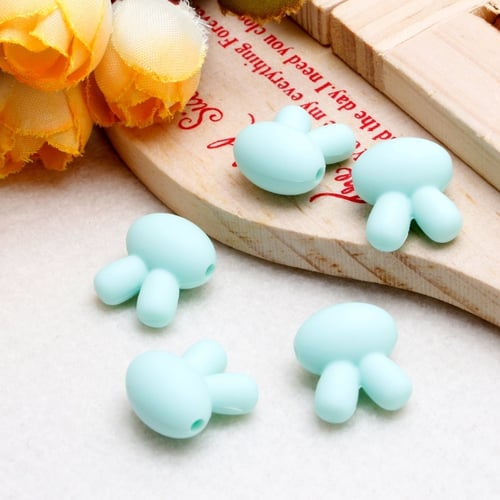 10Pcs Oval Silicone Teething Beads DIY Baby Nursing Chew Teether Necklace Making 