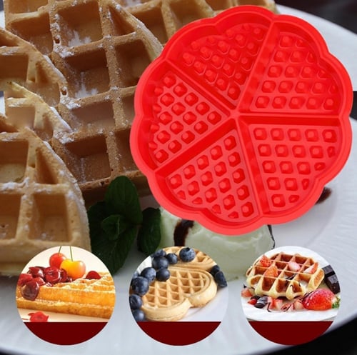 4 Waffles Silicone Mould Muffin Pans Baking Cake Tray Waffles Kitchen Tool