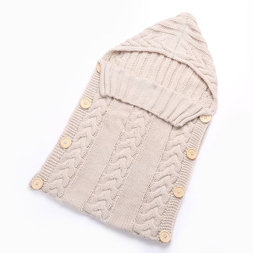 Newborn Baby Girls Boy Knit Crochet Swaddle Wrap Swaddling Blanket Sleeping Bag 