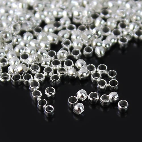 New 1.5/2mm 2000pcs Silver Plated Crimp Findings Loose Beads Jewelry Accessories 