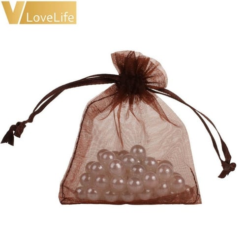 50pcs  Wedding Favour Sheer Gift Bags Jewellery Packing Organza Pouch Gift Bag 