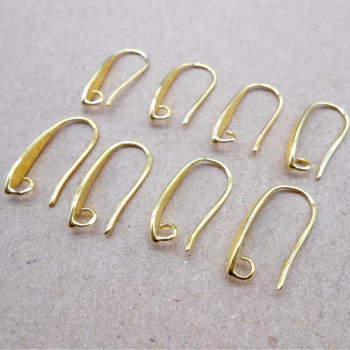 18K Yellow white Gold Hook Earring Setting & Pin Finding DIY Dangle Earring 
