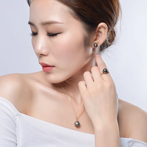 925 Sterling Fashion Women Silver Nature Pearls Ear Stud Earrings Chain Jewelry