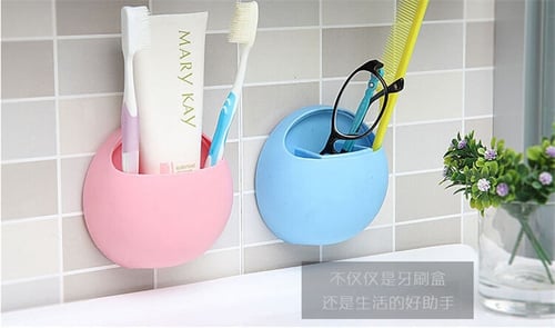 Home Toothbrush Wall Mounted Holder Sucker Bathroom Suction Cup Organizer 