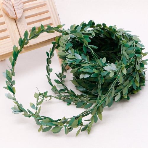 7m Artificial Leaf Iron Wire Rattan Plant Vine Leaves Wreath Wedding Home Decor 