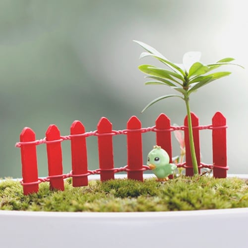 Wood Picket Fence Micro Landscape Terrarium Bonsai Fairy Garden Decoration Craft 