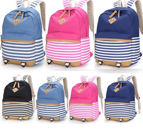 Mens Boys Girls Retro Backpack Rucksack School College Travel Laptop Work Bag 