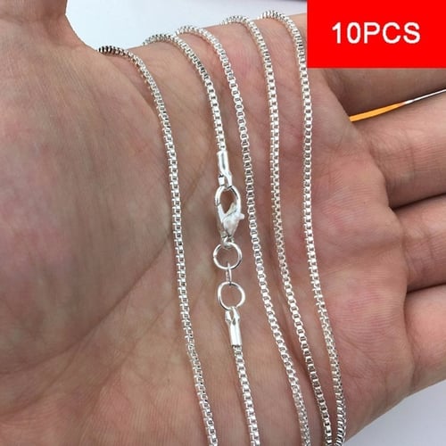 10PCS 16-30inches 18K Yellow Gold Filled Chain Flat Curb Necklaces For Pendant 