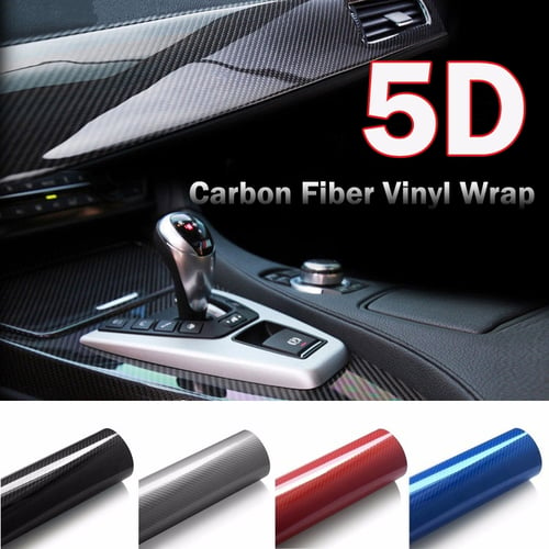 Auto Accessories 5D Glossy Carbon Fiber Vinyl Film Car Sill Wrap Stickers 