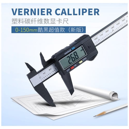 150mm/6inch LCD Digital Electronic Gauge Stainless Steel Vernier Caliper Ruler 