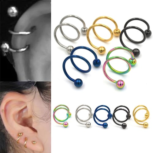 18G Surgical Steel Barbell Eyebrow Ring Earring Cartilage Tragus Piercing 1pc 