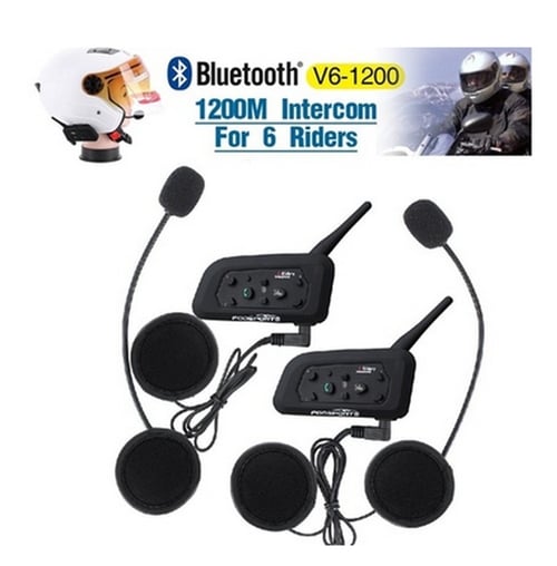 BT Mic Bluetooth 4.0 Motorcycle Helmet Interphone Intercom Headset 6 Rider 1200M 