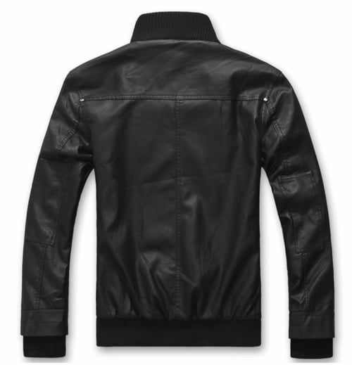 Men S Pu Leather Motorcycle Jacket With, How Thick Should A Leather Motorcycle Jacket Be