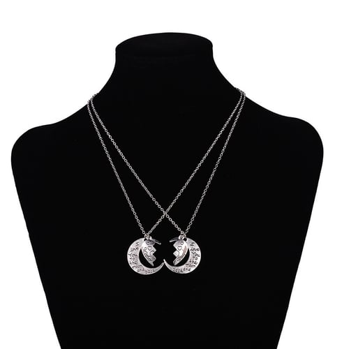 THE MOON AND BACK Mother Daughter Love Heart Pendant Necklace Family Jewelry