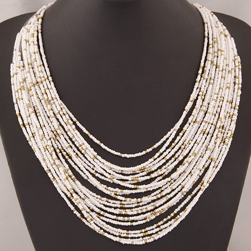 Fashion Women Boho Ethnic Multi-Layer Choker Collar Chain Necklace Jewelry