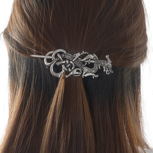 Vintage Style Celtic Hair Clips Knots Hairpins Metal Stick Slide for Women 