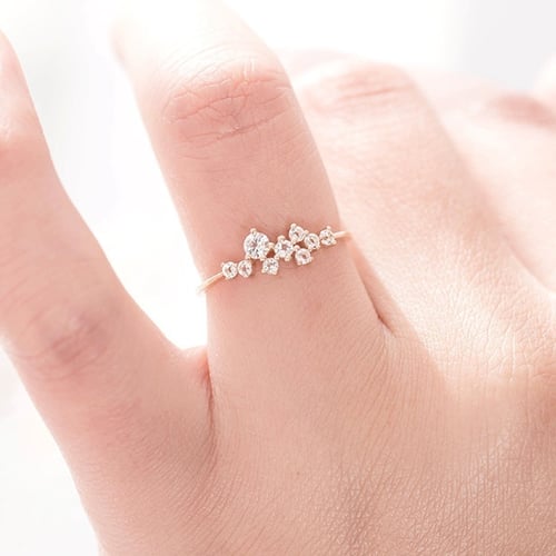 Fashion Heart Diamond Women Princess Engagement Wedding Jewelry Ring Size 5-10