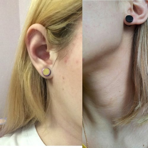 1 Pair Surgical Steel Fake Cheater Earring Stud Ear Plug Flesh Tunnel Piercing