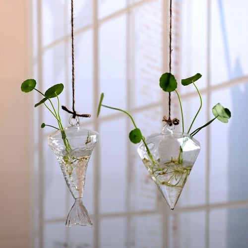 Clear Glass Flower Plant Stand/Hanging Vase Ball Terrarium Container Home Decors 