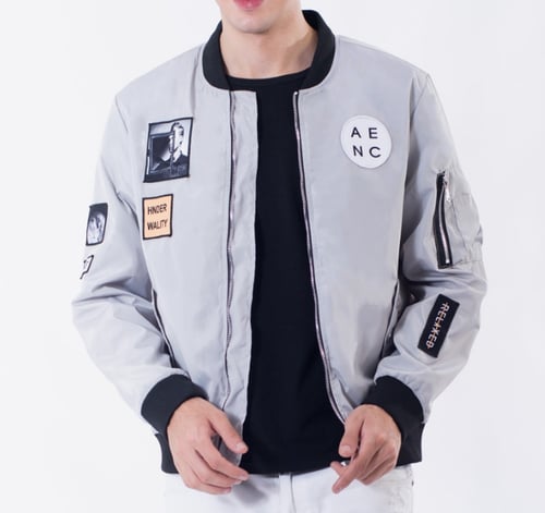 Pilot Bomber Hip Hop Patch Designs Slim Fit Jacket Coat for Men Black XXL