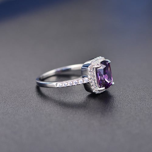 DELIGHTFUL AMETHYST PURPLE BAND 925 STERLING SILVER RING SIZE 5-10 