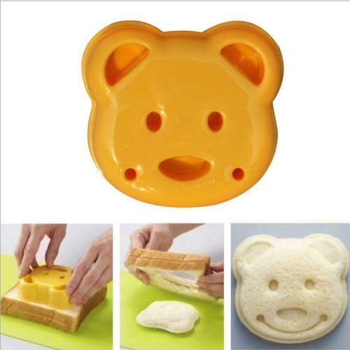 DIY Little Craft Bear Shape Bread Plastic Mould Cake Cutter Mold Sandwich Maker