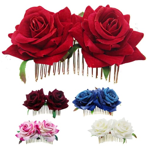 Rose Flower Bridal Hair Clip Hairpin Brooch Wedding Bridesmaid Party Accessories 