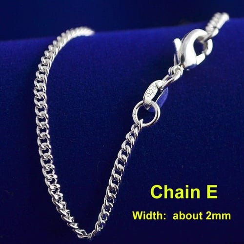JW2001 Unisex Fashion Sterling Silver Chain Necklace 