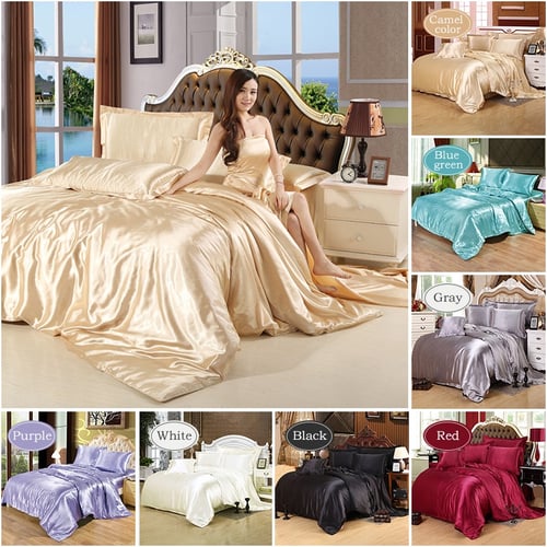 Satin Silk Bedding Set Home Textile 3 4, Silk Bedding King Size