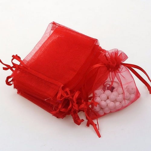 100pc Organza Gift Bags Jewelry Candy Bag Wedding Favors Bags Mesh Gift Pouches 