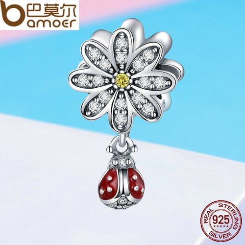 1pcs Flower Silver European Charm Crystal Spacer Beads Fit Necklace Bracelet ** 