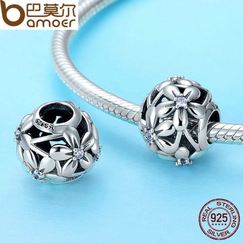 European 925 sterling CZ silver charms handmade bead For bracelet chain Bangle 