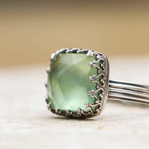Green Peridot Sterling Silver Ring Pair Gemstones Size 4-11 