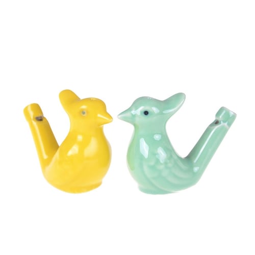 Small Ceramic Bird Whistle Cardinal Vintage Office Room Water Warbler Decoration 