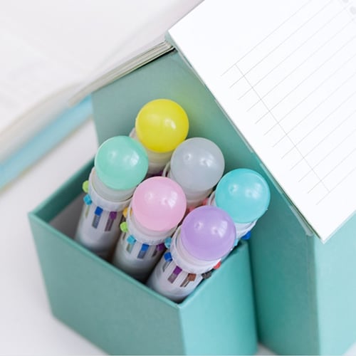 Creative Cute Candy Color Multi 10 Color Ballpoint Pen Writing School Supplies 