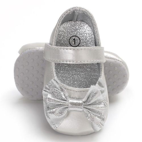 Toddler Girl Crib Shoes Newborn Baby Bowknot Soft Sole Prewalker Sneakers 