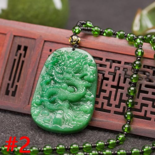 Natural hetian jade fashion dragon pendant necklace Men lucky jewelry