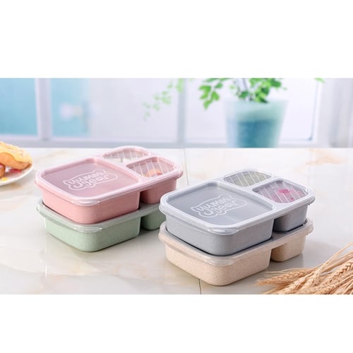 Fashion Lunch Boxs Wheat Straw Microwave Student Tableware Food Storage Boxs 