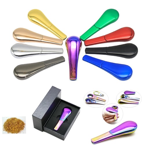 Portable Magnetic Metal Tobacco Spoon Smoking Pipe Accessories With Gift Box US 
