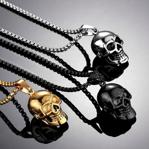 'Till Death Do Us Part' Hip Hop Men's 316L Stainless Steel Skull Punk Rings Gift 