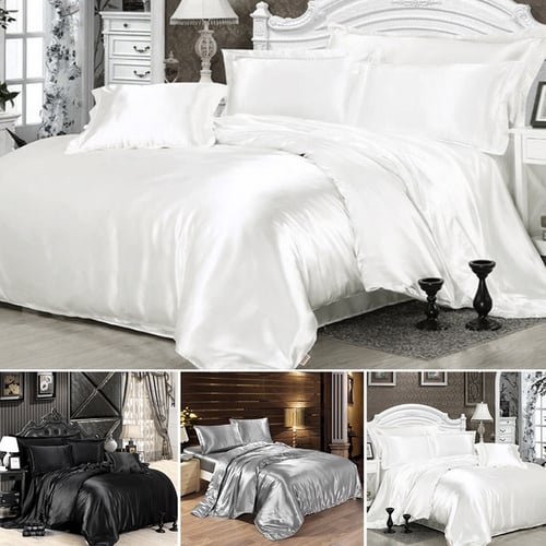 Pure Satin Bedding Sets Comforter Bed, Us King Size Bed Sheets