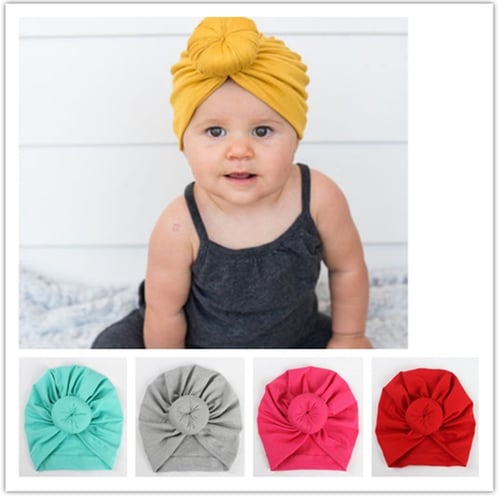 Toddler Infant Kids Baby Boy Girls Hat Turban Cotton Beanie Hat Warm Cap Outdoor 