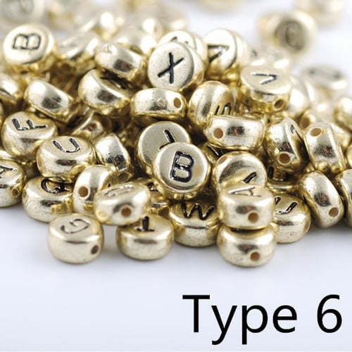 Necklace Jewelry Making Accessories Alphabet Beads Round Acrylic Letter Spacer